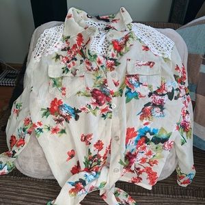 Boho style cropped shirt❤️✨